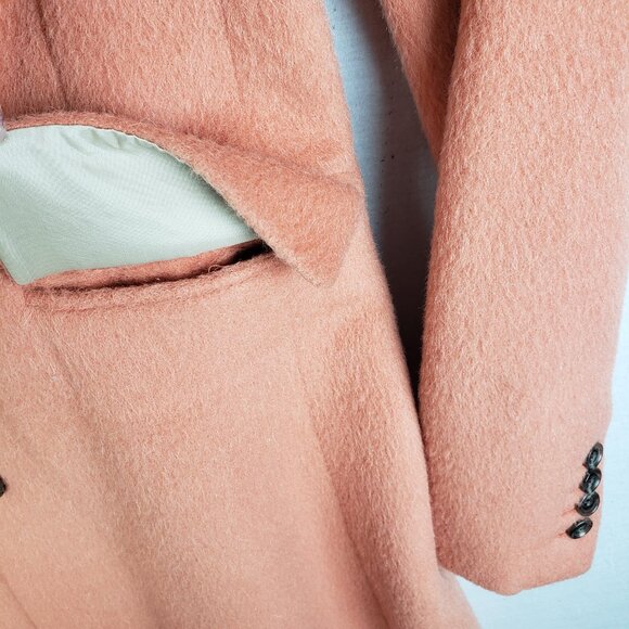 J CREW Collection Wool Alpaca Coat Classic Preppy size 2 Peach A-line Peplum - Picture 10 of 12